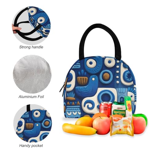 Abstract Pattern Print Backpack Set with Lunch Bag, Large Capacity Travel Backpacks and Lunch Box Insulated for Commute Hiking Picnic4