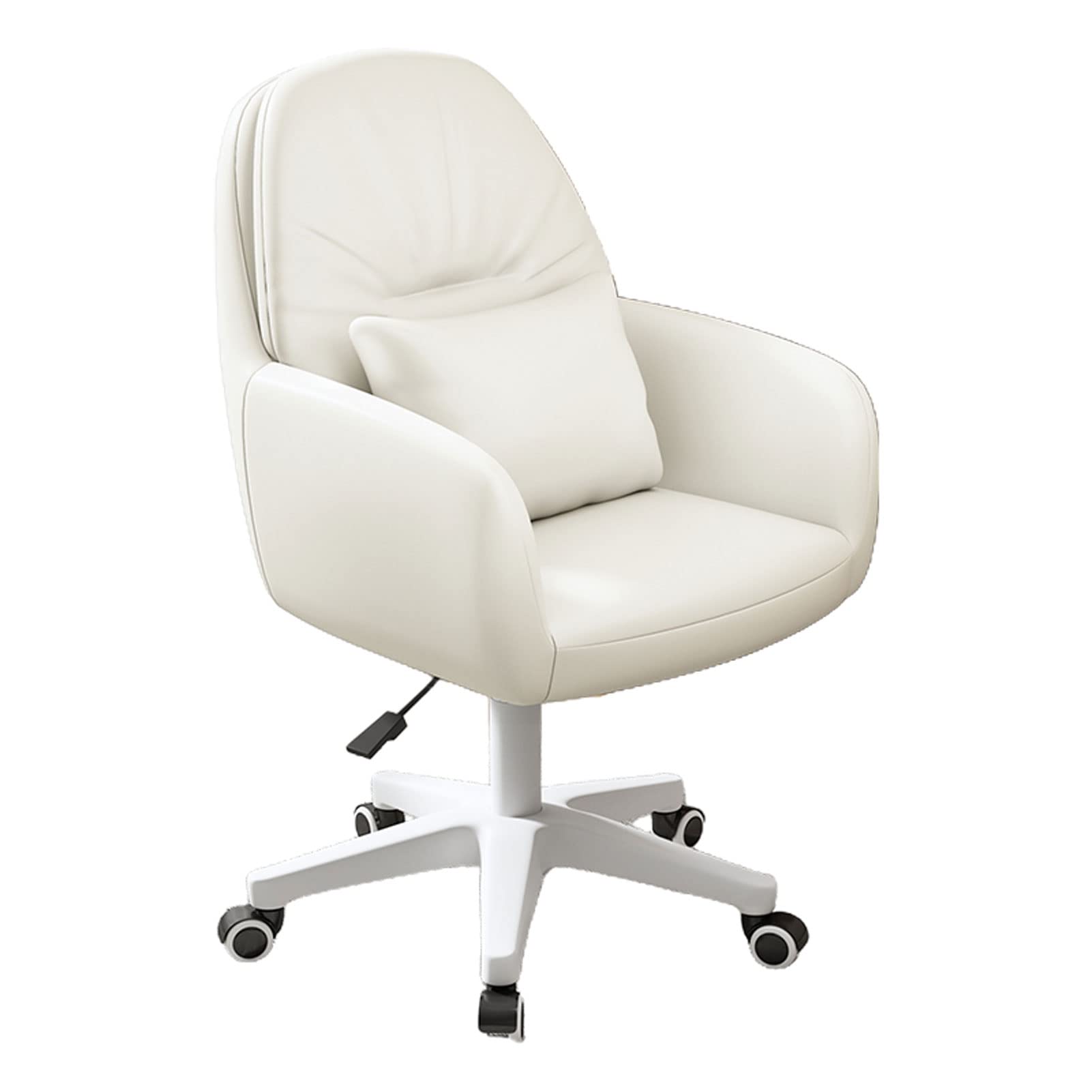Chaise de bureau pivotante en PU réglable avec coussin épais LWX