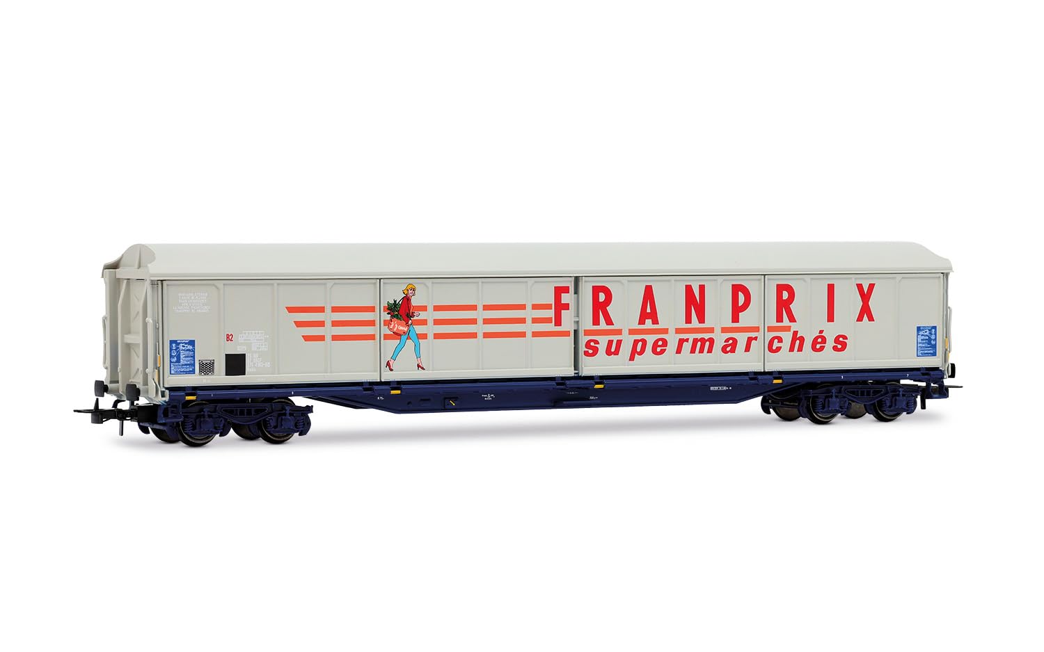 JOUEF HJ6321 SNCF, vierachsiger Schiebewandwagen Typ Habis „FRANPRIX“, beige Lackierung, Ep. IV, Modellbahn-Rollmaterial Waggons, ab 14 Jahren