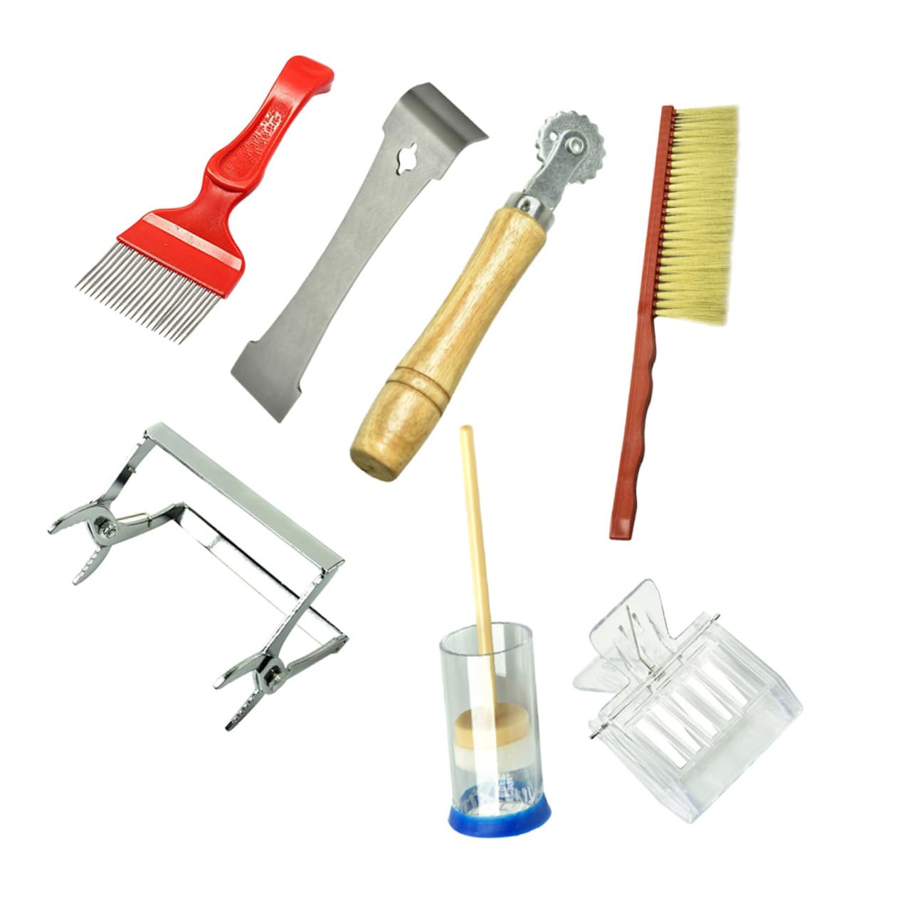 VANZACK 7pezzi Strumenti Apicoltura Attrezzi Per Apicoltori Forniture Per Apicoltura Spazzola Per Api Marcatura Strumenti e