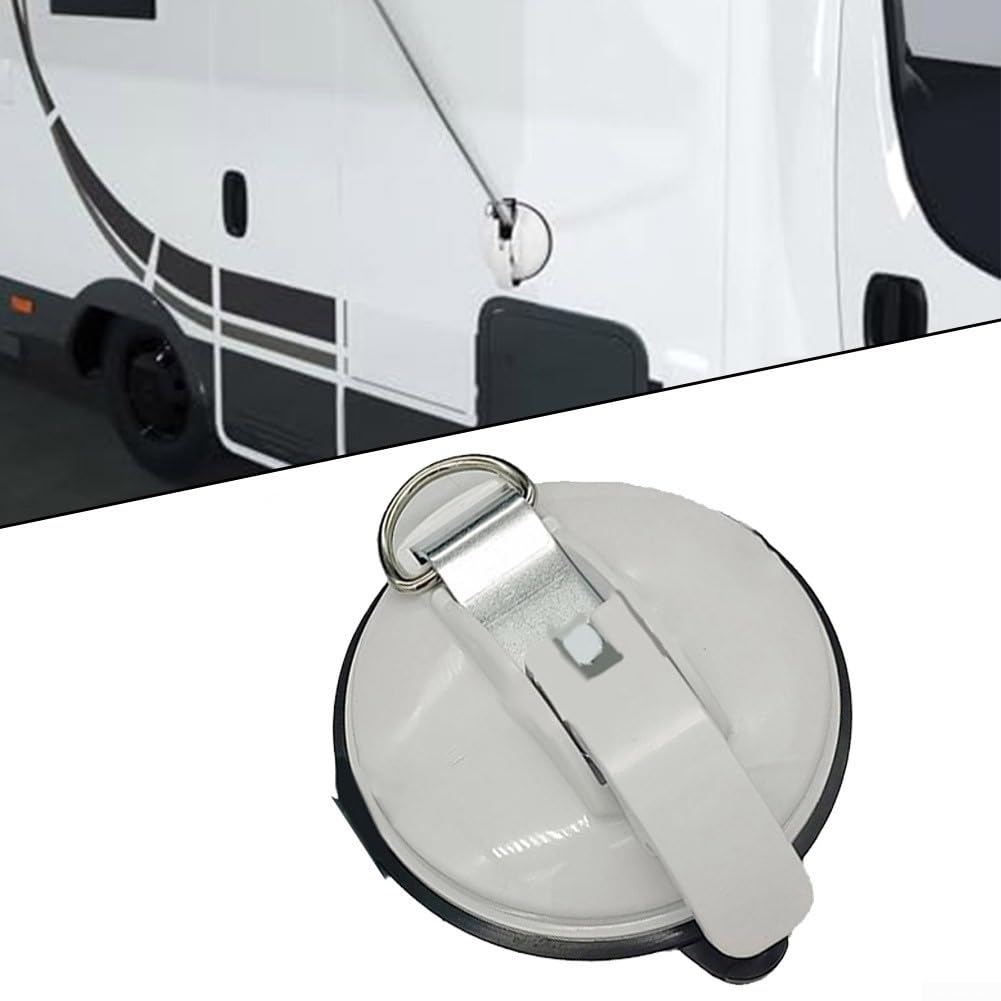Staffa per tenda da campeggio, con base a ventosa, per camper e roulotte, in metallo ABS bianco