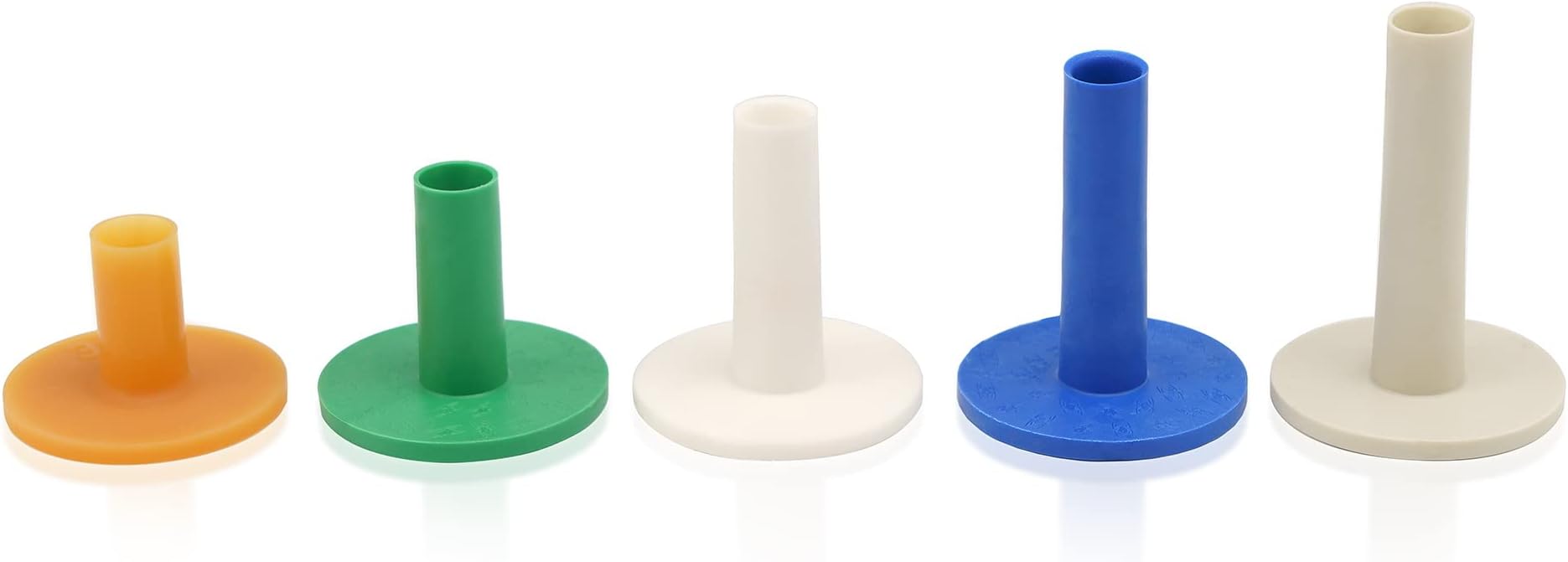 Golf Rubber Tees Driving Range, 5 colors Mixed-Size Castle Tees for Golf Practicing with Mats and Nets Used Indoor Outdoor Backyard Home for Putting Driving Hitting Swing training