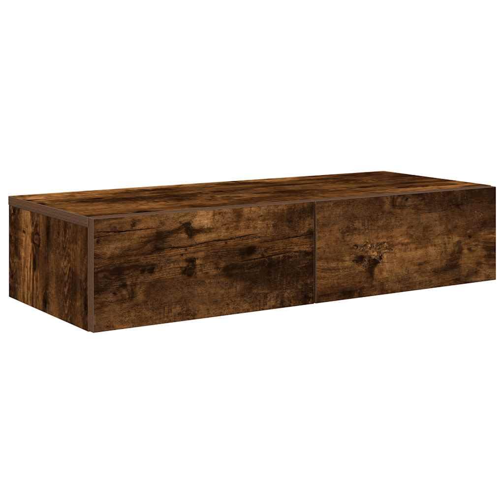 Estantería de pared con cajones (80 x 33 x 17 cm), diseño moderno de madera