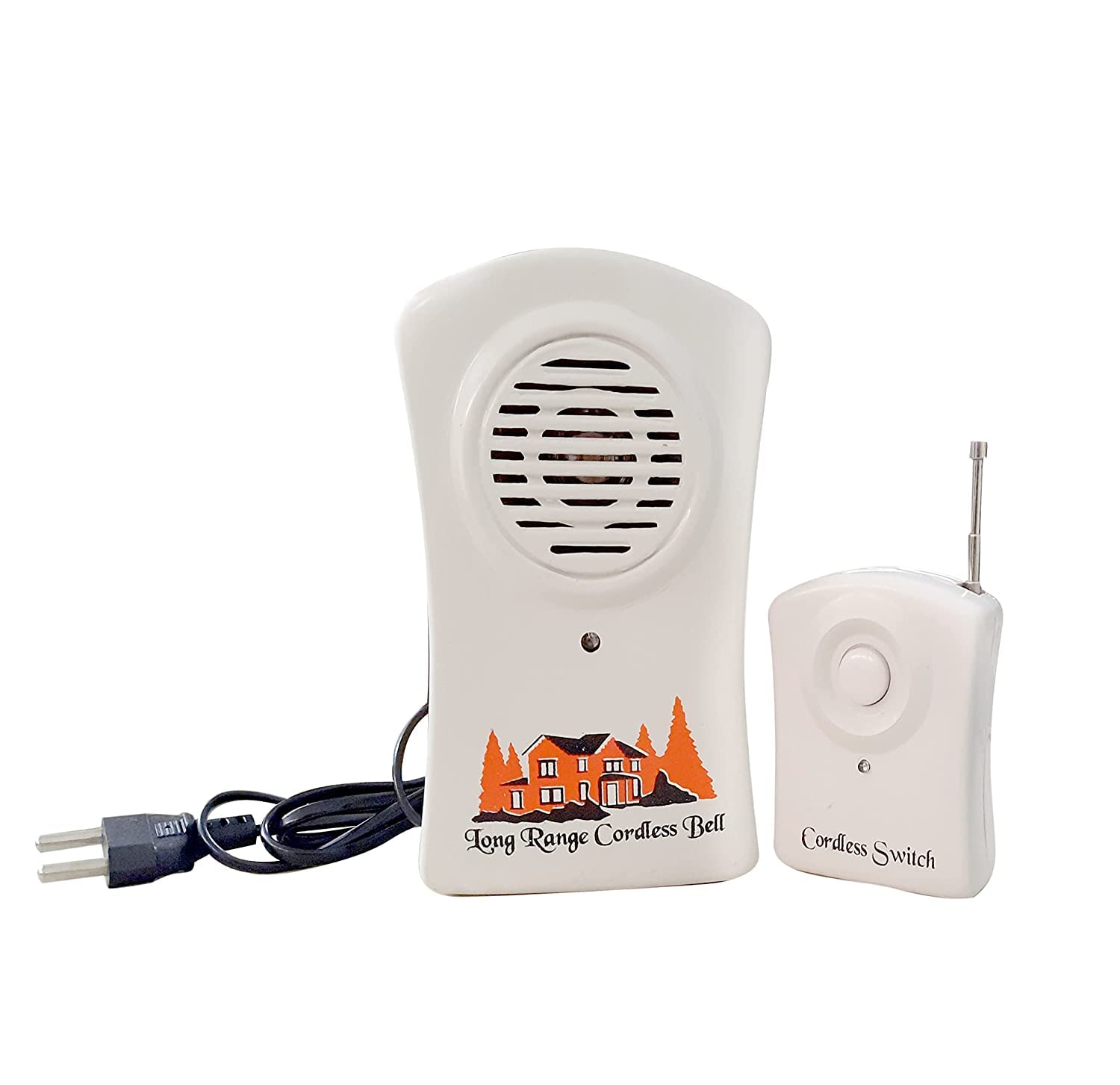 REVALS Wireless Plastic Remote Control Door Calling Bell Long Range for Home Office Warehouse and Factories - (Pack of 1 - White)