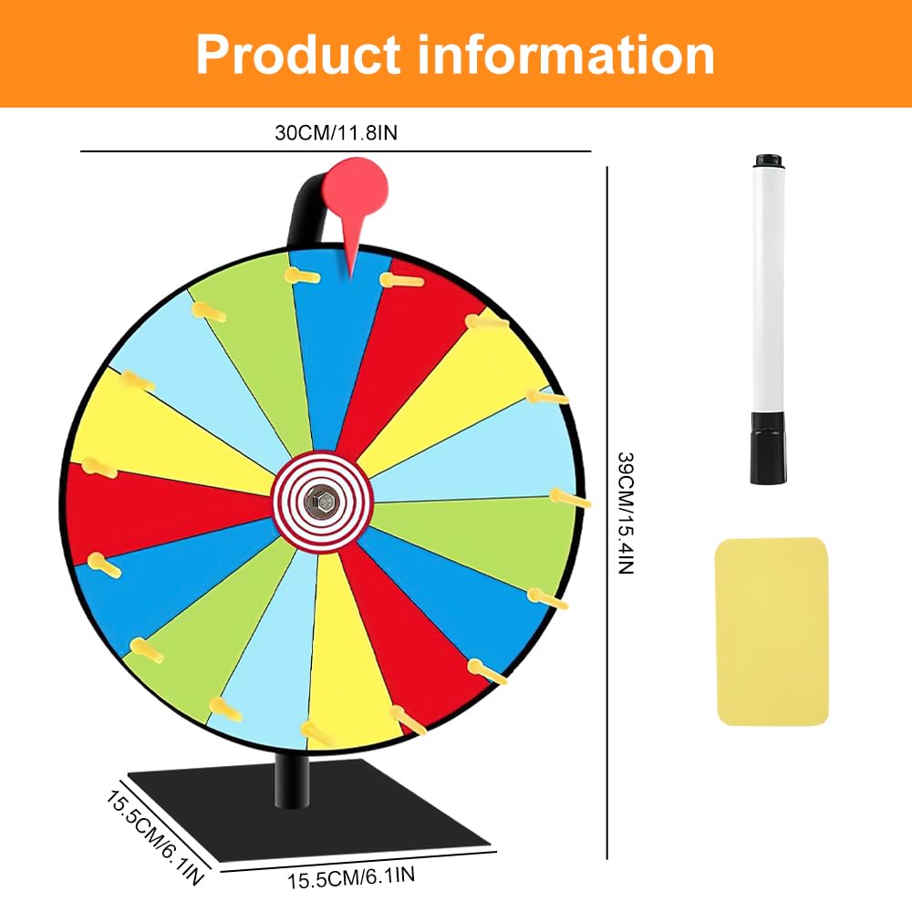 Ruota Della Fortuna Girevole 20cm - Gioco Per Feste E Eventi Con Supporto Antiscivolo