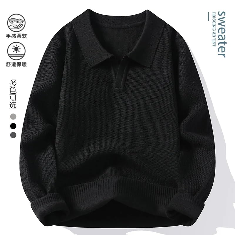 Men's Solid Color Sweater Men's Wool Pullovers Autumn Mens Thick Warm Men Knitted Sweater2