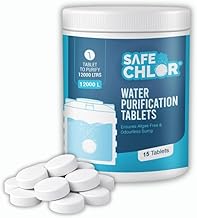 Chlorine Tablets for Water Sumps & Tanks | Water Purification Tablets for Apartments & Hotels | 1 Tablet Treats 12000 Litres | Pack of 15 tablets treats 1,80,000 litres | Germ Free Clean Sumps & Tanks