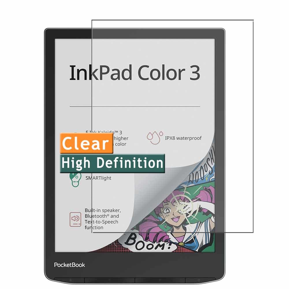 Vaxson 3-Pack Screen Protector, compatible with PocketBook InkPad Color 3 7.8"" TPU Film Protectors Sticker [ Not Tempered Glass ], Transparent