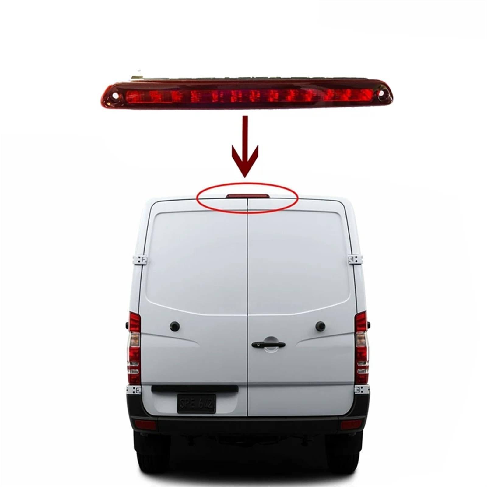 2X, do Mercedesa, Sprintera/Craftera 2006-2019 Lampa tylnego światła hamowania LED, trzecie trzecie światło hamowania i stopu Samochodowe światło hamowania