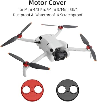 BTG Motor Protective Caps Covers for DJI Lito 1/Lito X1/Mini 4 3 Pro/Mini 3/ Mini SE Drone Motor Dust Covers Accessories (Red)