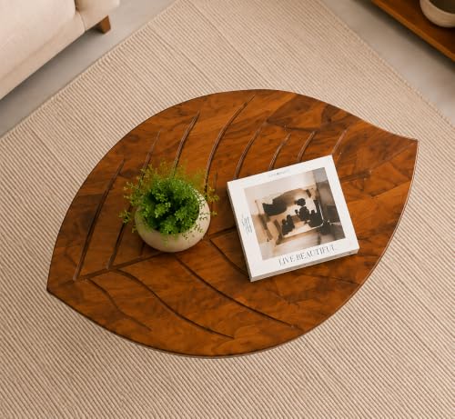 Image of Wooden Center Table for Living Room | Sheesham Wood Coffee Table for Home | Wooden Sofa Side Table | End Table | Tea Table | Honey Finish
