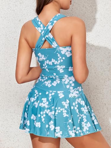 MiYang Women's Swimwear One Piece Slimming Skirt Tummy Control Swimdress Bathing Suit2