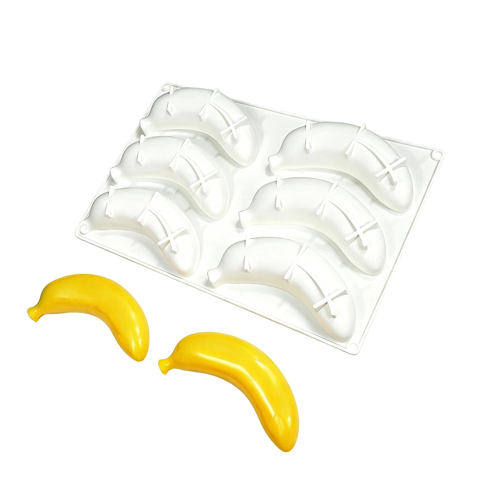 JSGHGDF Flexible Silicone Molds for Creating Banana Shape Mousses Cakes and Chocolate Ice Cream Treats Homemades Baking Supplies Mousses Cake Silicone Mold