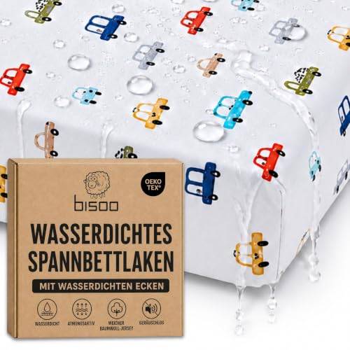 Bisoo Zauberlaken Spannbettlaken Wasserdicht 40x80 Autos für Kinderwagen – Ansicht 1