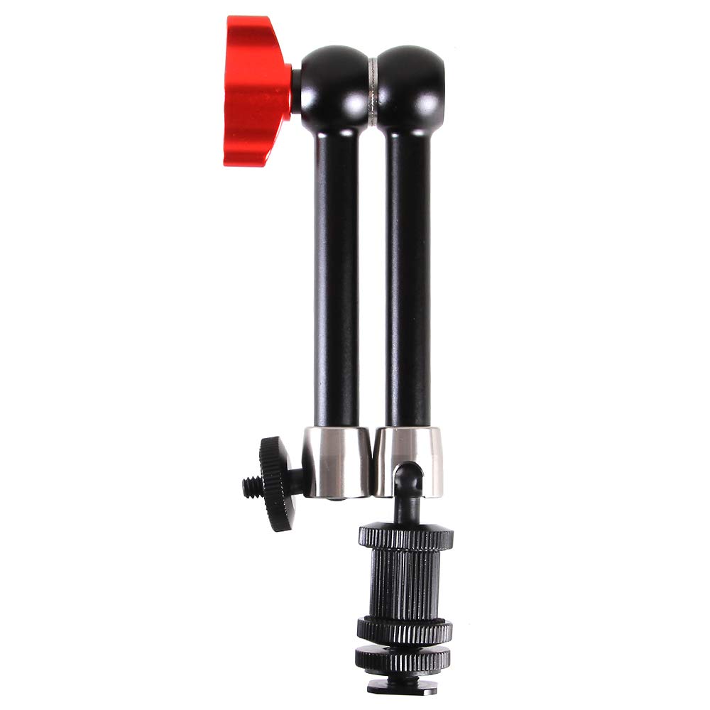 Hersmay Braccio Magico 11 Pollici Con Testa A Sfera Per Fotocamera DSLR, Luci LED, Monitor – Portata 5kg