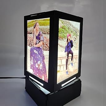 TWEAK Personalized Rotating Photo lamp with 5 Photos, Best Gifts for Birthday | Anniversary | Marriage | Couple | Valentine Day