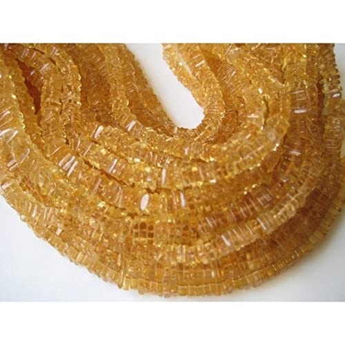 Citrine Square Heishi Beads LKBEADS en fil de 8 pouces pour création de bijoux