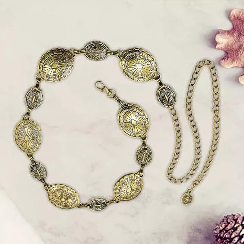 Yiju Women Waist Chain Belt Metal Belt Adjustable Casual Waistband Body Link Belt Dress Belt for Dress Lady Skirt Jeans Decorative4