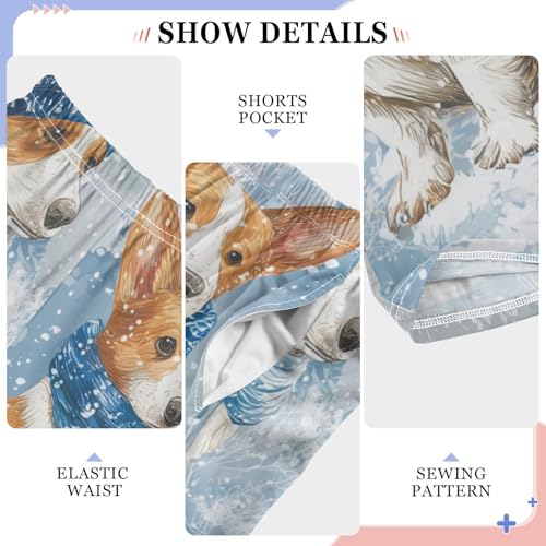 ZZXXB Winter Puppy Dogs Boys Long Pants Soft Trousers Elastic Waist Kids Lounge Bottoms with Pockets S-XL4