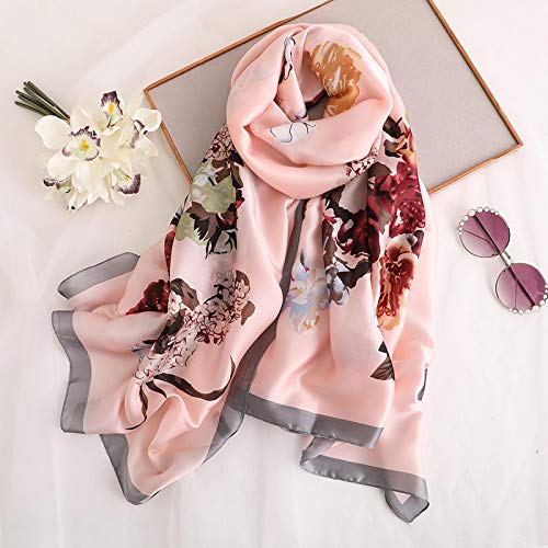 Schal Halstuch Luxusmarke Frühling Herbst Seidenschals Damen Schal Mode Warmer Schal Sonnenfeste Chiffon Hijab Decke 180X90Cm 8