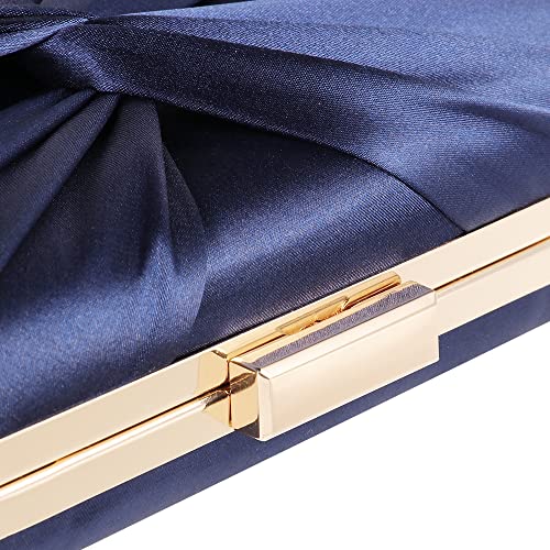 Image of Pleated Satin Clutch Purse For Women Wedding Bridal Clutch Bag Prom Party Clutch