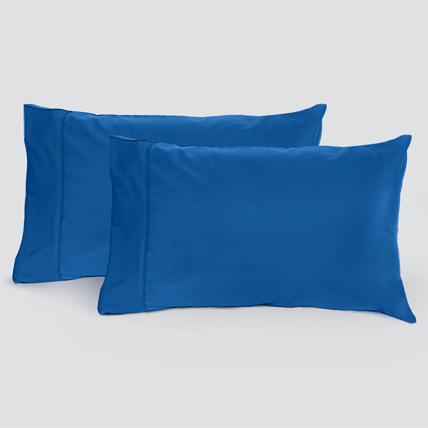 EverspreadPillowcases Set of 2 – Classic Blue, Standard Queen Size (20 x 30 inches), Bed Pillow Case Cover, Soft Brushed Microfiber, Wrinkle Resistant, Envelope Closure Pillowcase