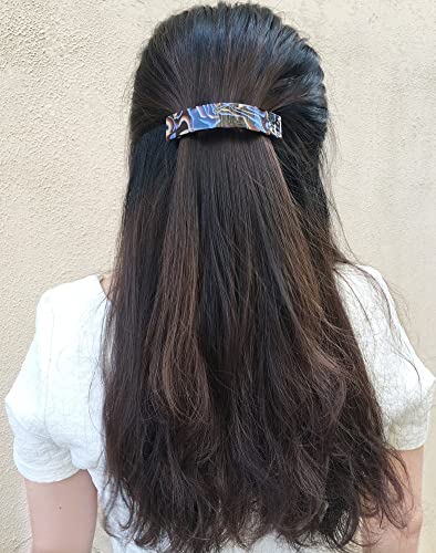 2 Pack French Style Curved Cellulose Acetate Volume Hair Clips Barrettes Rectangle Automatic Clasp For Thick Hair Women #TOP3