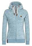 Kapuze mit Kordelzug Damen Kapuzenjacke Naketano Gigi Meroni V Kapuzenjacke, dusty blue melange, Gr. S