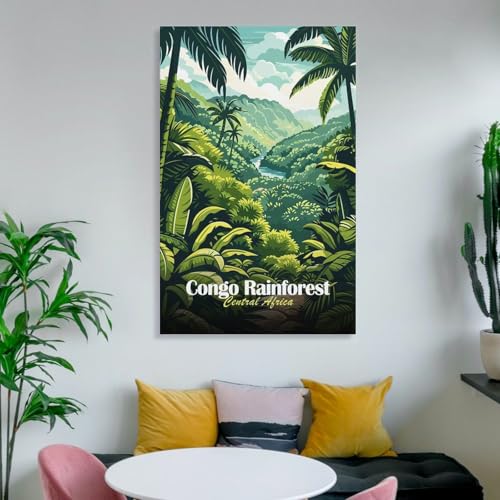 Décoration cuisine avec l'affiche toile Congo Rainforest 40x60