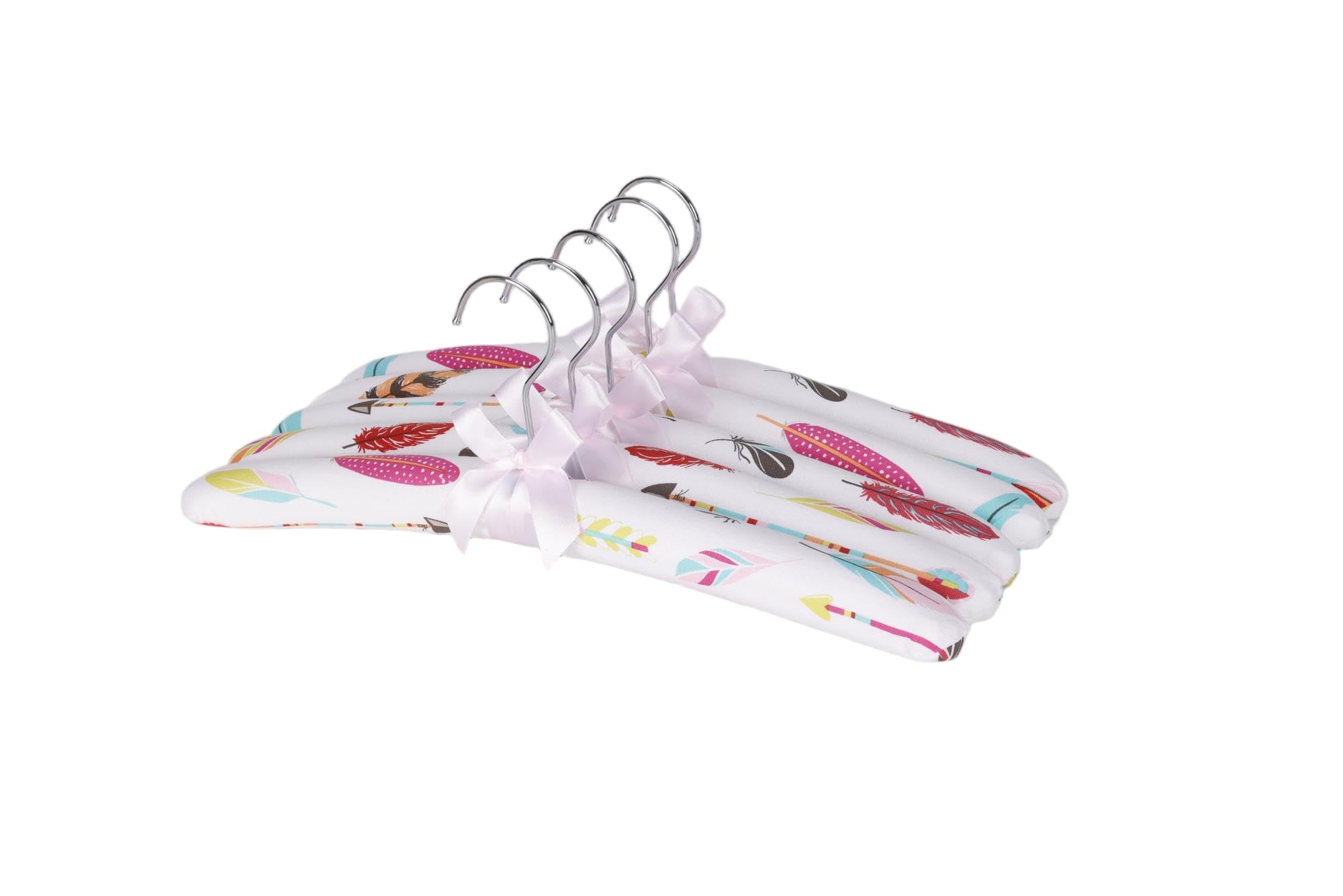 Xiabing Anti-Slip Satin Padded Clothes Hangers with Rotatable Hooks No Shoulder Bump for Women Heavy Sweaters Coats, Suits (5