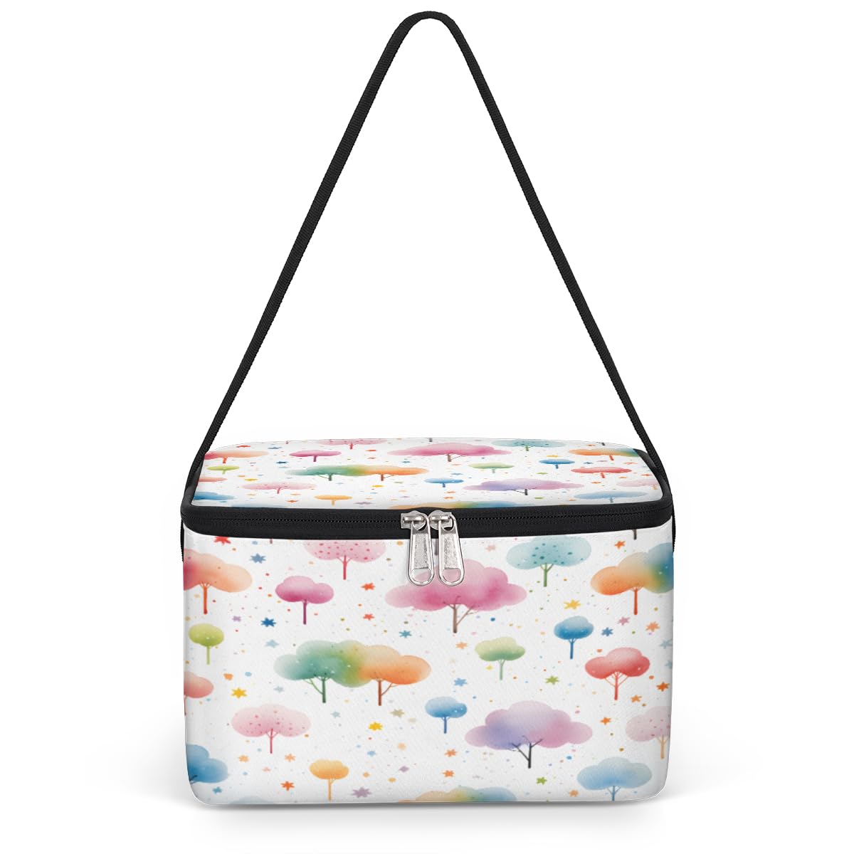 GzLeyigou Colorful Tree Lunch Bags for Women Men 9 Cans, Hot & Cold Food Delivery Bag Insulated Grocery Bag Insulated Lunch Box Cartoon Tree Cooler Bag for Office Work Picnic Beach