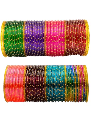 Image of NMII Glass with Plain and Glossy Finished Bangle Set For Women and Girls