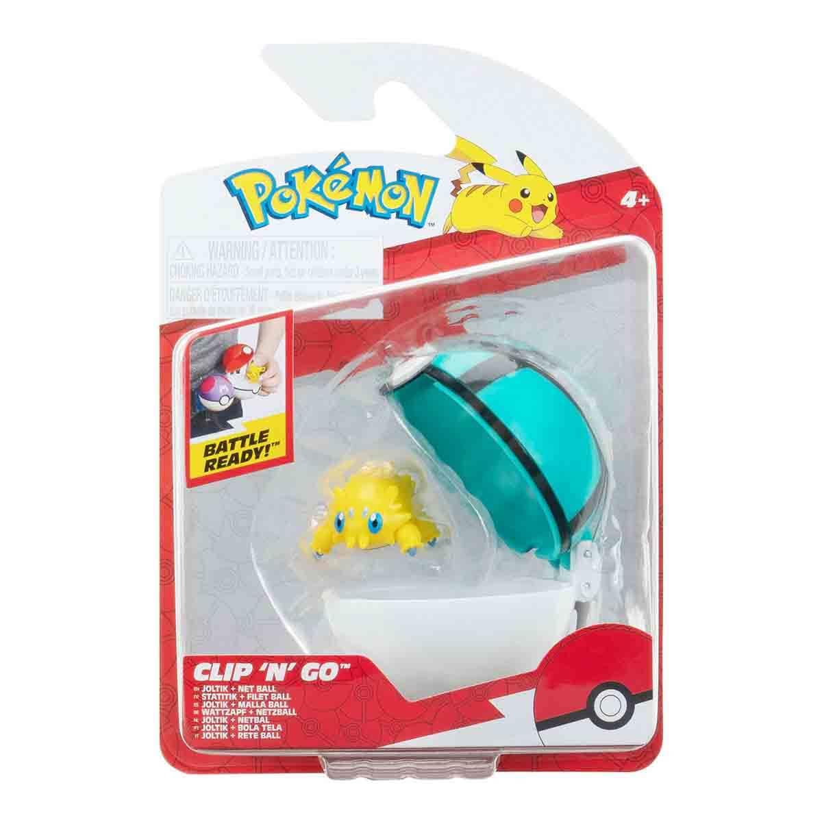 Pokémon PKW3632 Clip'n'Go Poké Ball – Ciotola e palla a rete ufficiale Poké Ball con figura di 5 cm
