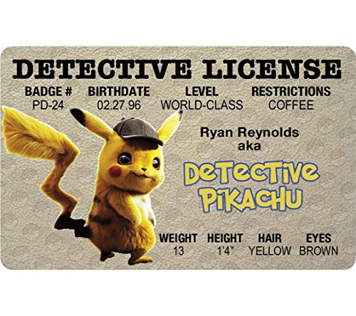 Signs 4 Fun Parody ID | Detective Pikachu ID | Fake ID Novelty Card | Collectible Trading Card Driver’s License | Novelty Gift for Holidays | Made in The USA
