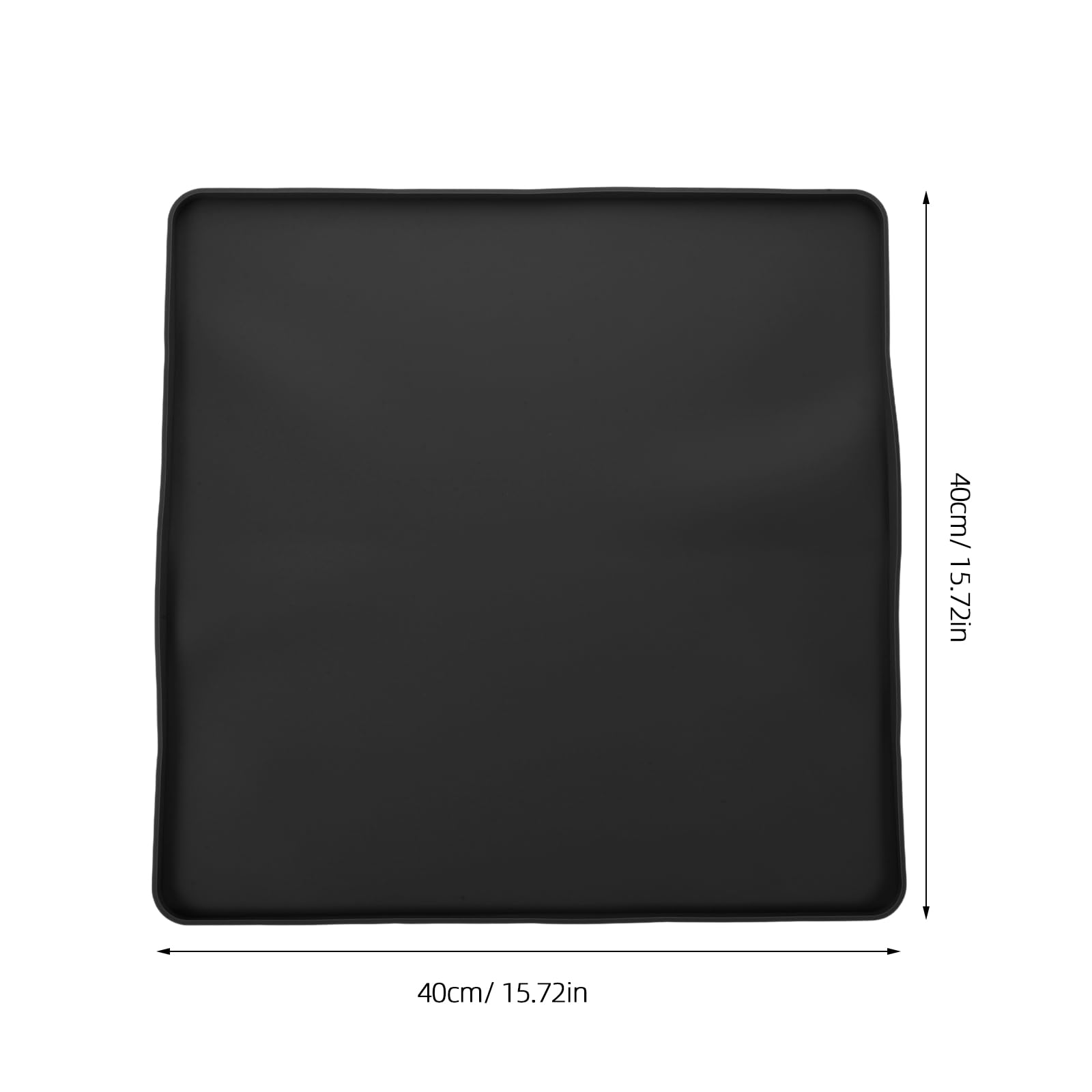 GARVALON Vasca di raccolta in silicone con bordo rialzato, 40 x 40 cm, antiscivolo, per deumidificatori e macchine da caffè, vaschetta di condensa flessibile per la protezione di piani di lavoro e