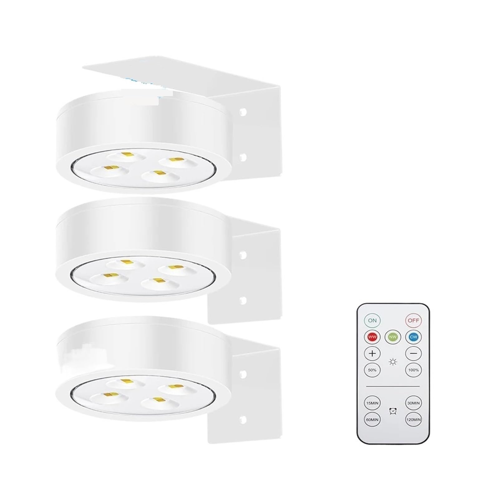 3/6 Pezzi Di Luci For Quadri A Batteria, Magnetiche A LED For Pittura Con Timer Dimmerabile Remoto, 3 Modalità Illuminazione, Luce For Esposizione Artistica Facile da installare(White-3pcs)