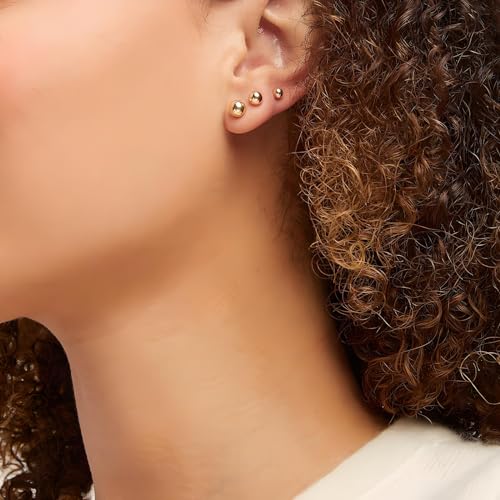 15 Pairs Surgical Steel Ball Stud Earrings Set for Women & Men, 2-6mm, Silver & Gold Plated, Hypoallergenic, 316L Stianless Steel4