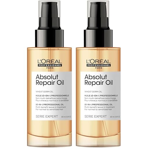 L’Oréal Professionnel, Aceite 10-en-1 Oil Tratamiento Reconstructor para Pelo Seco y Dañado, Absolut Repair, 90ml (Paquete de 2)