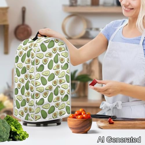 Image of Green Avocado Blender Dust Cover, Anti Fingerprint Polyester Stand Mixer or Coffee Maker Appliance Protector, Machine Washable Blender Cover for Kitchen Appliance