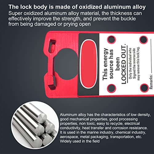 Image of Lock Out Tag Out Hasp, Aluminum Alloy Porous Safety Lockout Hasp, with Tag, Portable Lockout Tagout Hasp, Loto Hasp for Padlocks