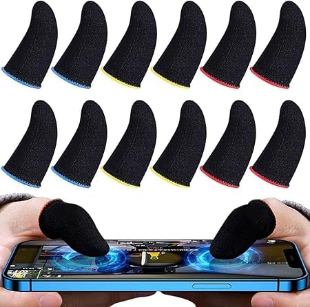 Fiber Thumb & Finger Sleeve for Mobile Gaming with Super Conductive Fiber Fabric, Anti-Sweat, Anti Slip and Breathable, for PUBG, Fre fire (Pack of 6 Pair 12 Pieces)-image-30