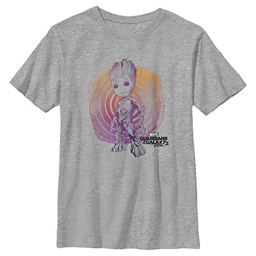 Fifth Sun Marvel Universe Groot Watercolor Boy's Heather Crew Tee