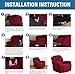 H.VERSAILTEX Super Stretch Recliner Cover Recliner Couch Covers Recliner Chair Cover Form Fitted Non Slip Reclining Slipcovers for Standard Large Recliner, Soft Thick (1 Pack, Burgundy Red)
