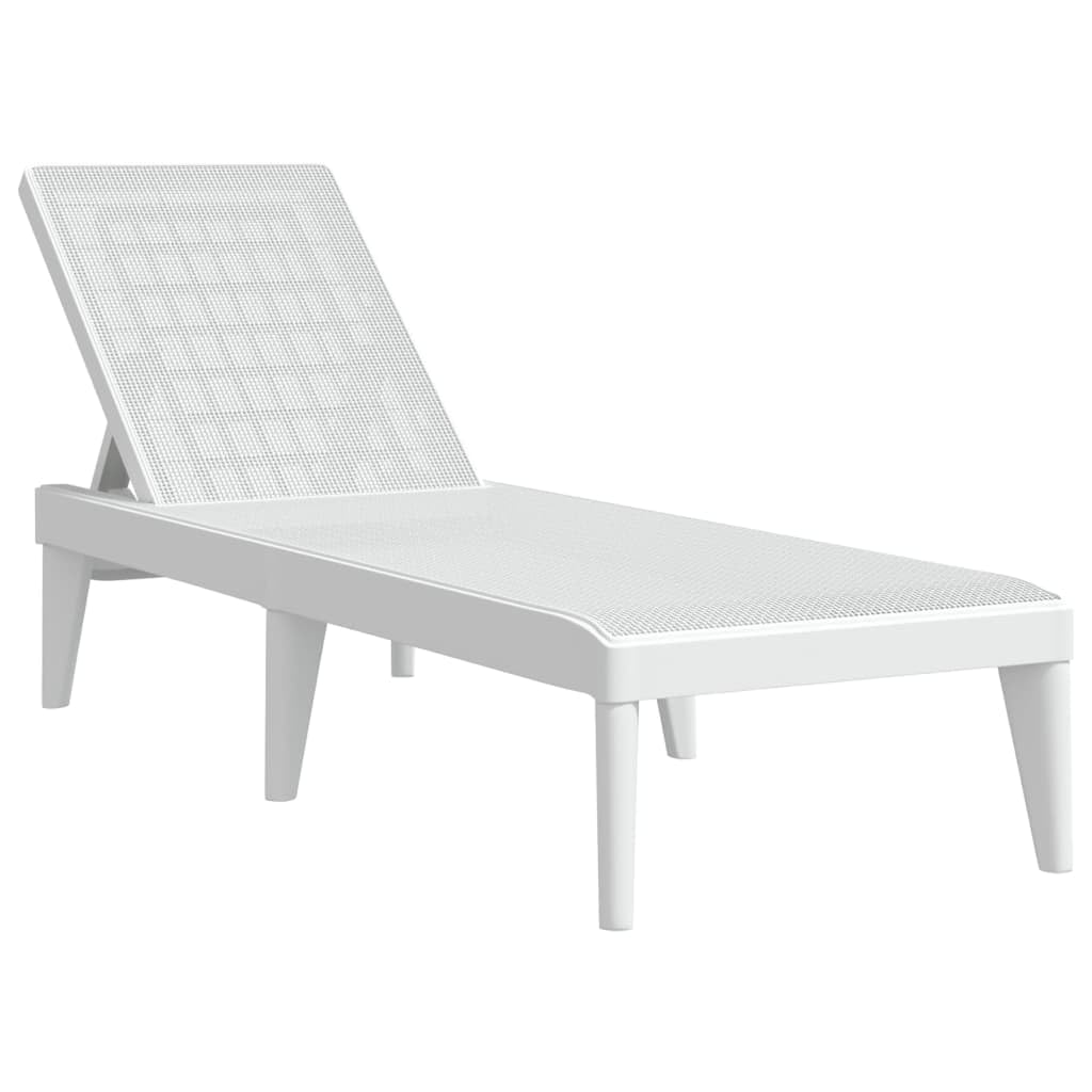 vidaXL Chaise Longue Blanc 186x60x29 cm PP