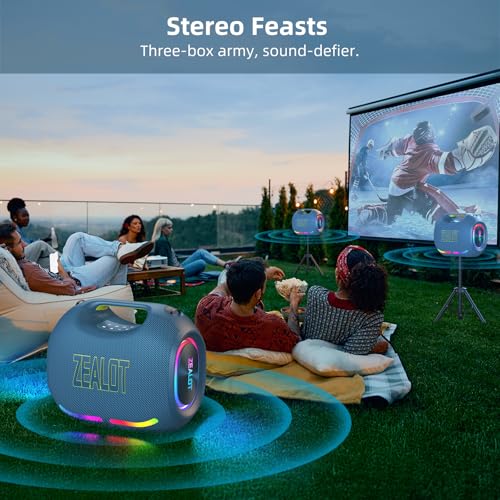 Image of 250W(RMS) / 300W (Peak) Bluetooth Speaker,Portable Wireless Speaker with Powerful Sound /Deep Bass, Multi-device Pairing, IPX6 Waterproof, 5.3 BT, 48000mAh Long Playtime for Party, Outdoor, Home (Blue)