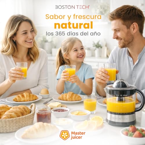 Miniatura 8 de Exprimidor Eléctrico De Naranjas Y Cítricos 40w 700 Ml Doble Giro 2 Conos Intercambiables Bpa Free Antigoteo Y Apto Para Lavavajillas Masterjuicer Boston Tech Exprimidor Eléctrico Hogar