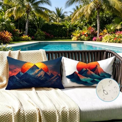 Coussin exterieur 40x80 imperméable rectangulaire lot de 2 canapé - 4