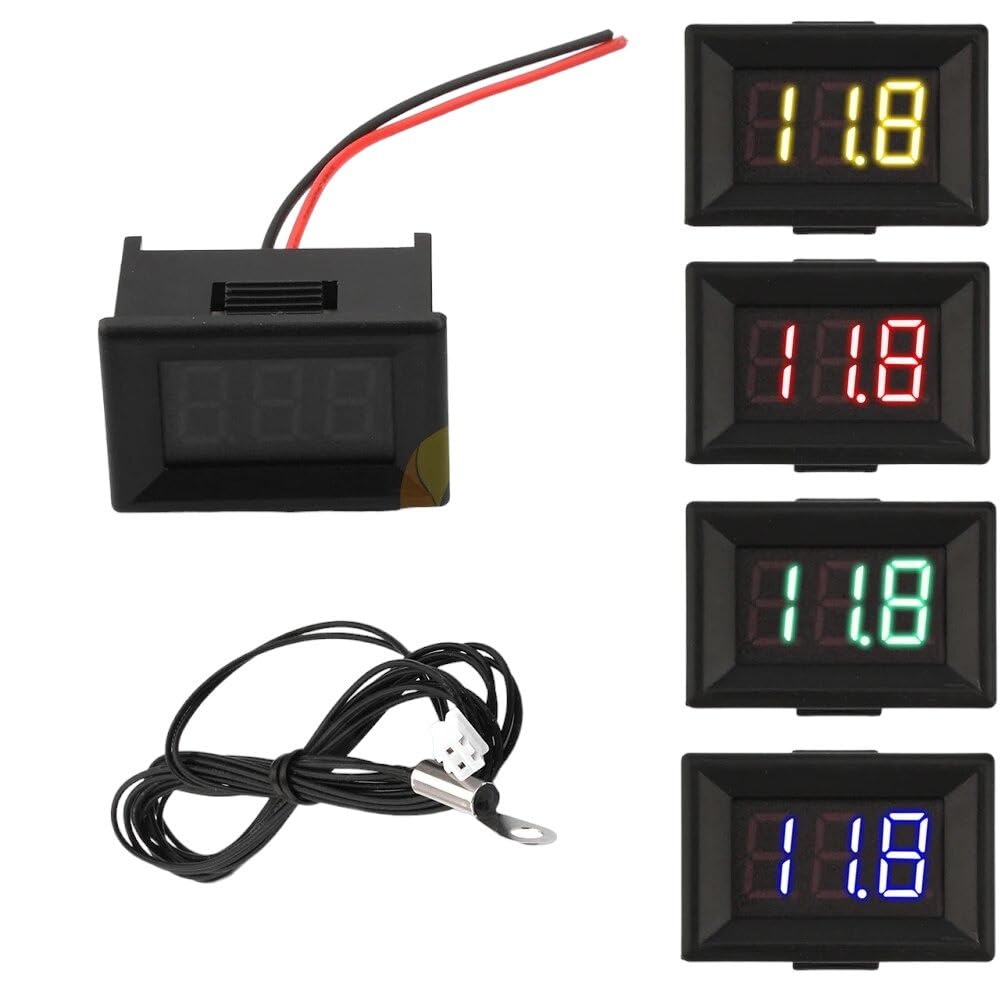 TRANDINH25 New 2024 Digital Thermometer Led Display Fahrenheit Centigrade Dc 4-28V High Accuracy Gauge Sensor with Waterproof Ntc Probe Accessories