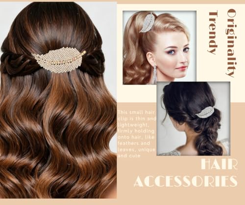 Pinzas para el cabello vintage con plumas y cristales miniatura 5