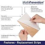Clothes Moth Trap Replacement Strips (6 Strips in Total) - Refills for MothPrevention Moth Traps - for Closets & Clothing - Image 2